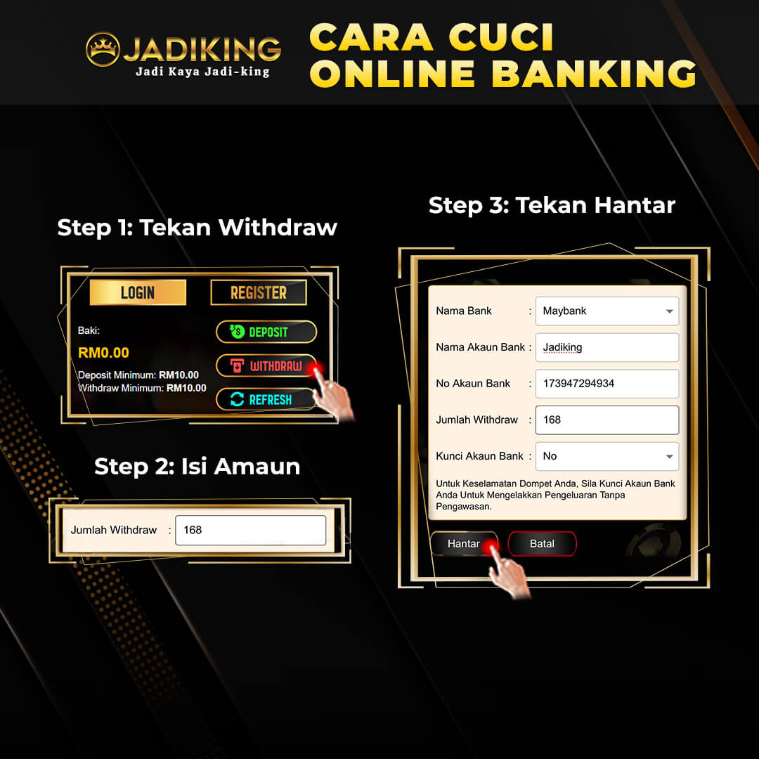 Steps to perform withdrawal in Jadiking