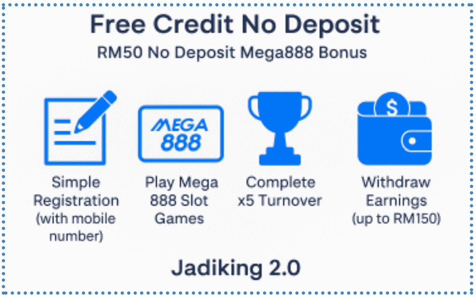 Steps To Get Free Credit No Deposit With RM50 No Deposit Mega888 Bonus