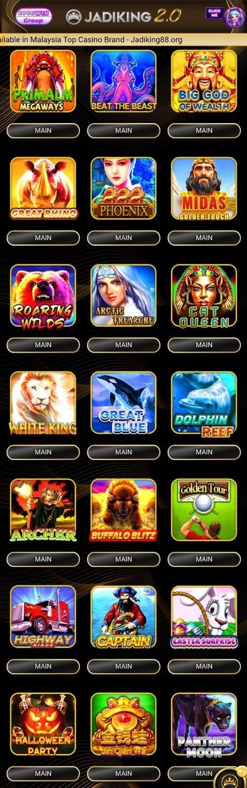 Jadiking Pussy888 Slot Game List