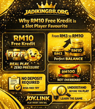 Claim Joy.link Free Kredit RM10 bonus in Jadiking88